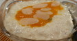 rice pudding with mango coulis