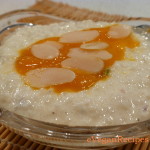 rice pudding with mango coulis